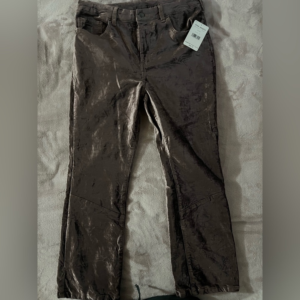 Free People Shimmering Brown Dress Pants